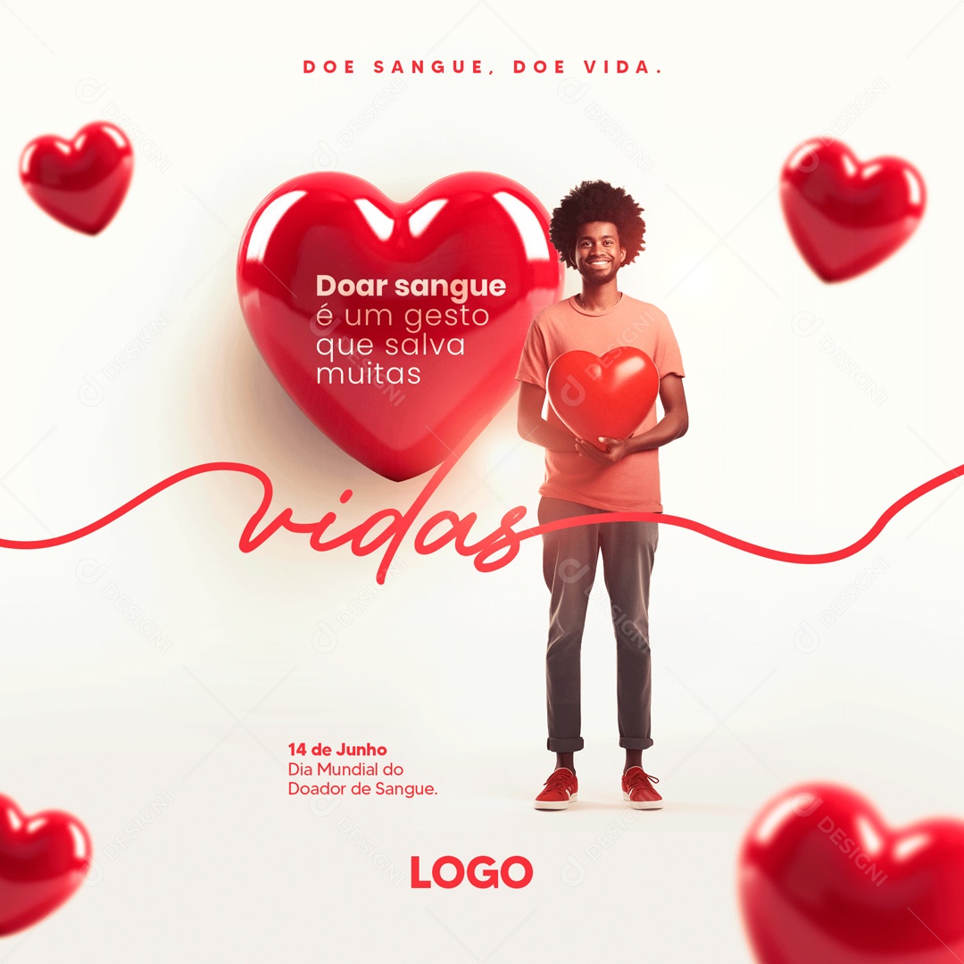 Social Media Dia Mundial Do Doador De Sangue 14 De Junho PSD Editável