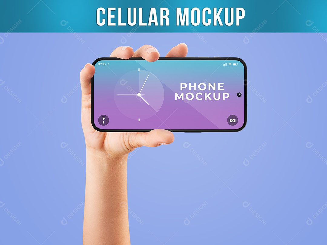 Smartphone Mockup Celular Mão Mulher Internet Comunicação Tecnologia PSD Editável