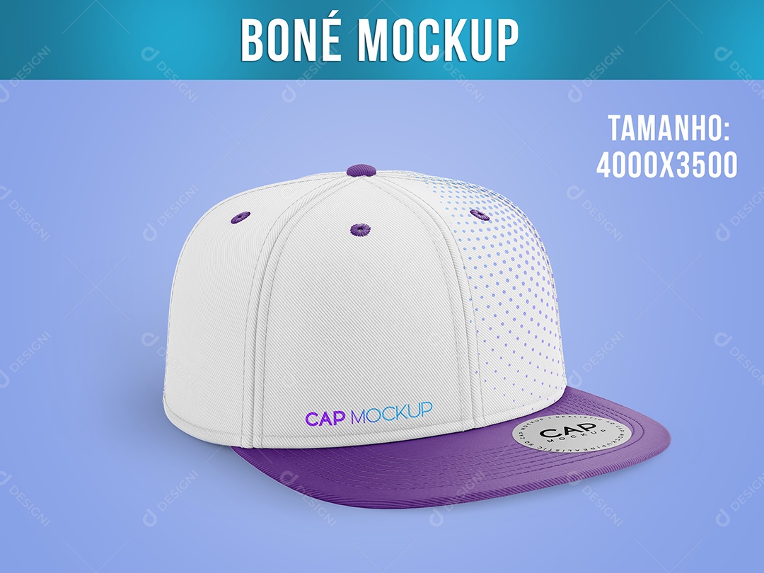 Boné Mockup Aba Reta com ou sem Etiqueta Verão Basquete Acessório PSD Editável