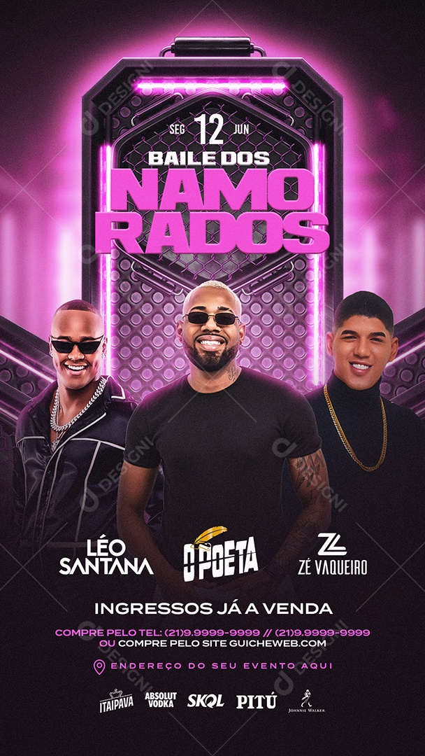 Flyer Story Valentine's Ball Event Social Media PSD Editable