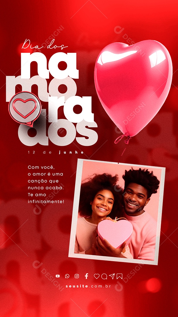 Story Com Você O Amor é Uma Canção Que Nunca Acaba Dia Dos Namorados Social Media PSD Editável