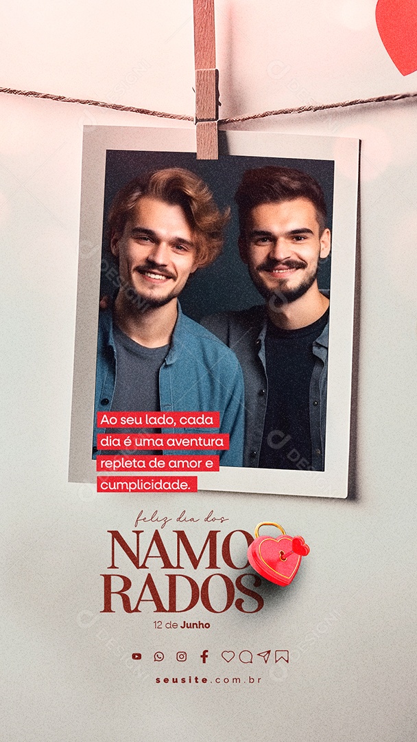 Story Ao Seu Lado Cada Dia é Uma Aventura Repleta De Amor Feliz Dia Dos Namorados Social Media PSD Editável