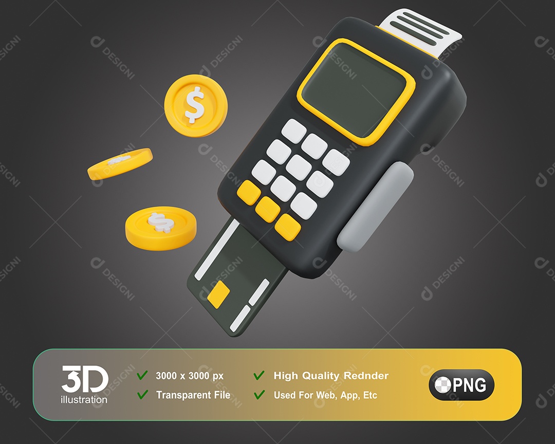 Maquinha Elemento Preto 3D Para Composição PSD