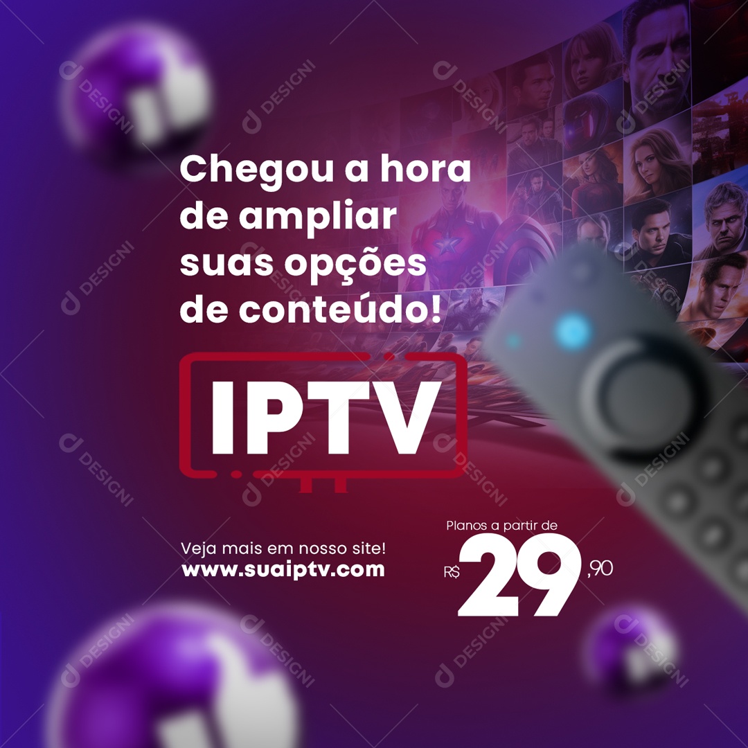 Chegou A Hora De Ampliar Suas Ações De Conteúdo IPTV Social Media PSD Editável