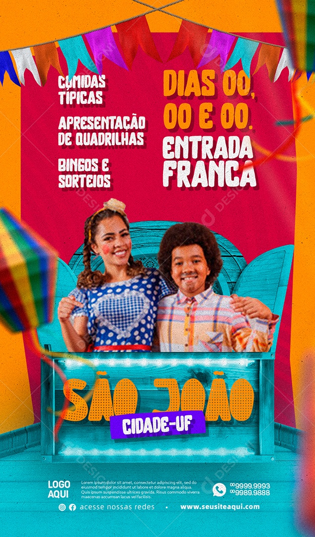 Story Entrada Franca Apresentação De Quadrilha São João Social Media PSD Editável