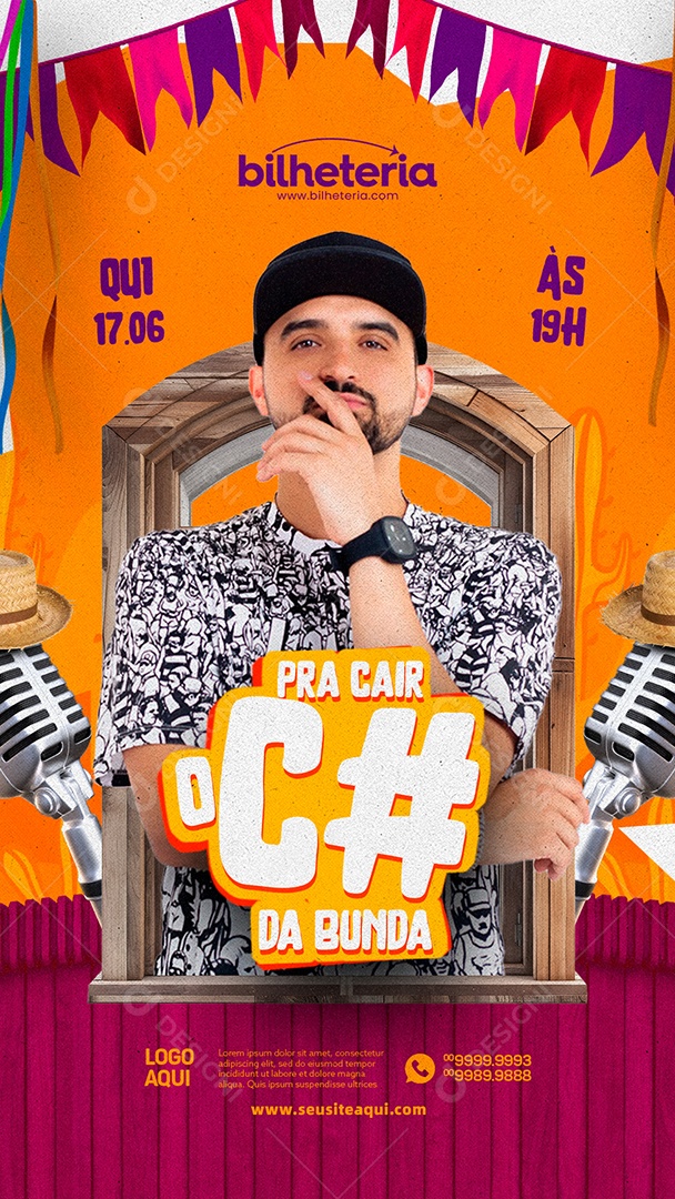 Story Stand Up De São João Com Thiago Ventura Flyer Social Media PSD Editável
