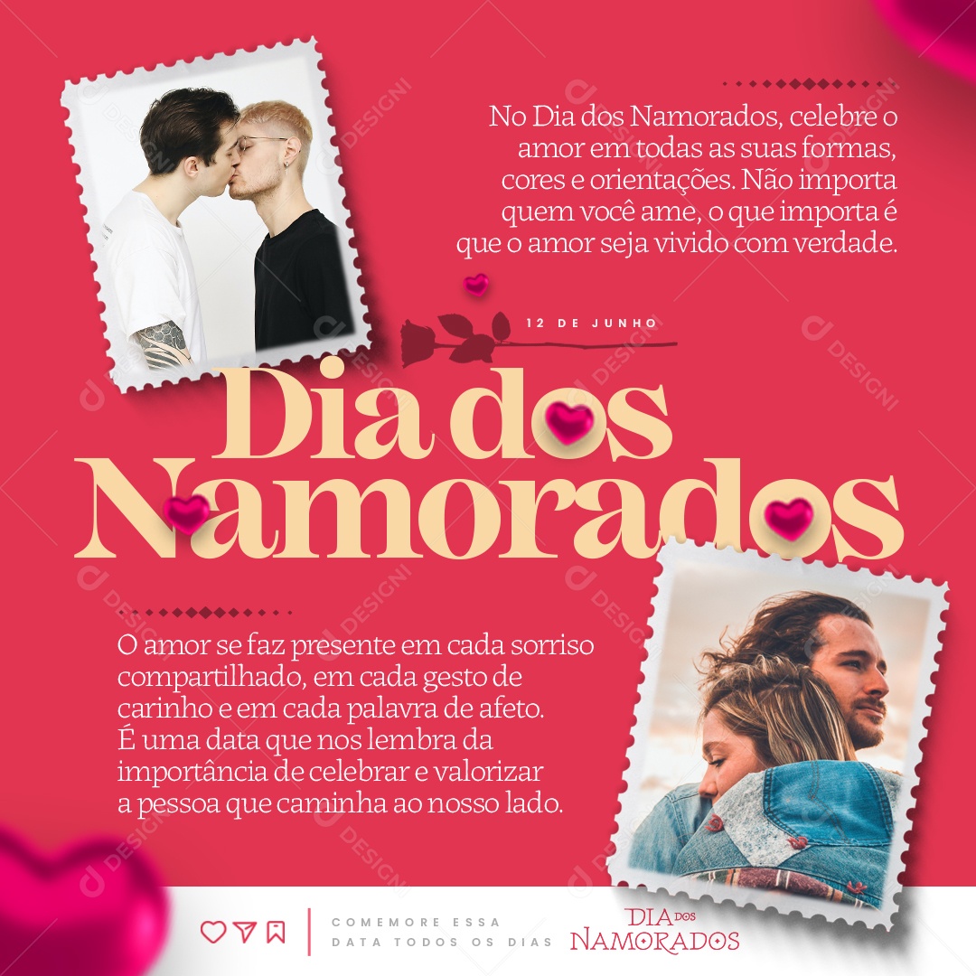 Dia dos Namorados Todo Amor Importa Social Media PSD Editável