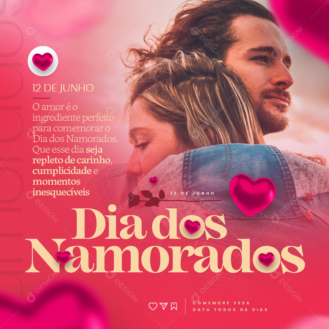 Dia Dos Namorados O Amor é o Ingrediente Perfeito Para Comemorar PSD Editável