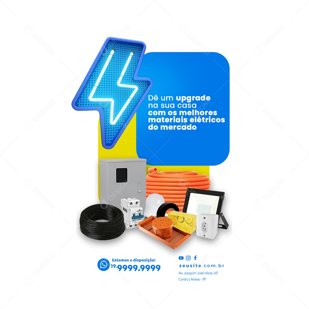 Dê Um Upgrade Na Sua Casa Com Os Melhores Materiais Casa De Materiais Elétricos Social Media PSD Editável
