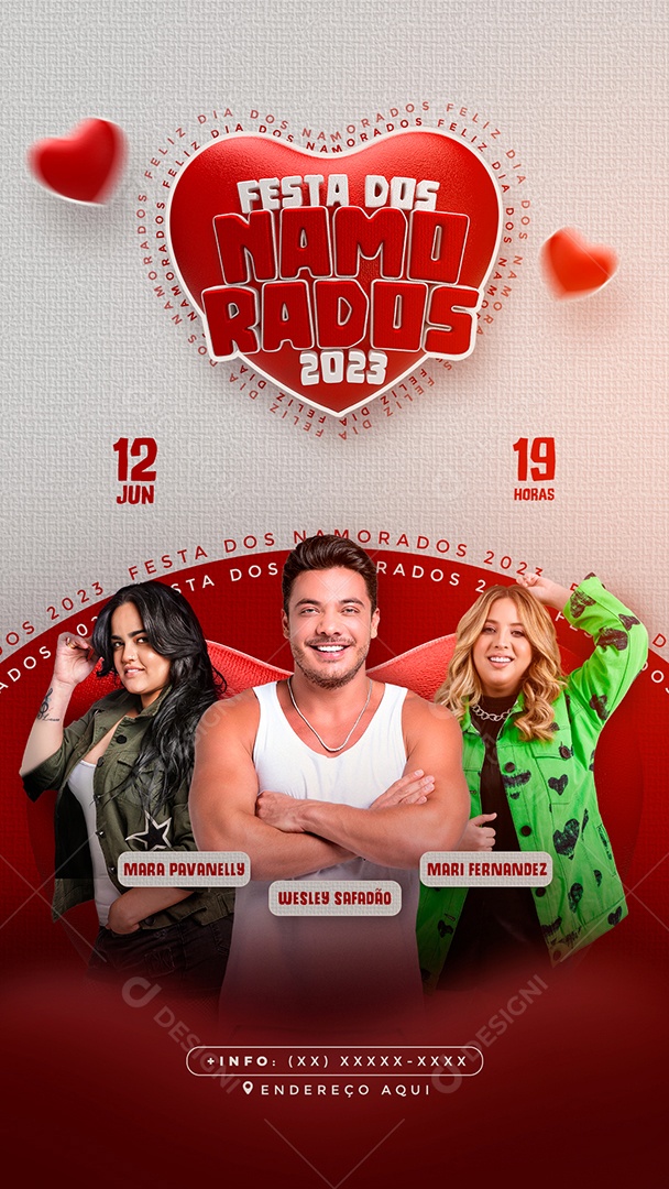 Story Show Festa dos Namorados Flyer Social Media PSD Editável