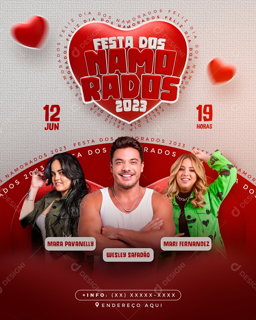 Show Festa dos Namorados  Flyer Social Media PSD Editável