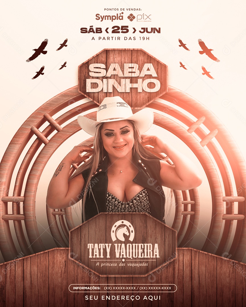 Flyer Sabadinho Taty Vaqueira Social Media PSD Editável