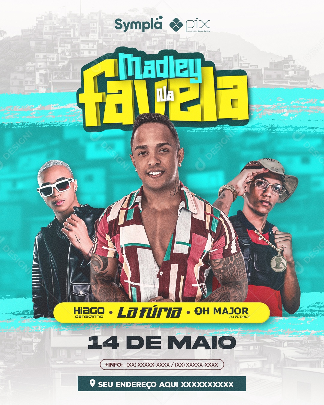 Show Medley Da Favela Flyer Social Media PSD Editável