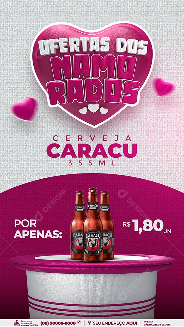 Story Ofertas Dos Namorados Promoção Cerveja Caracu Social Media PSD Editavel