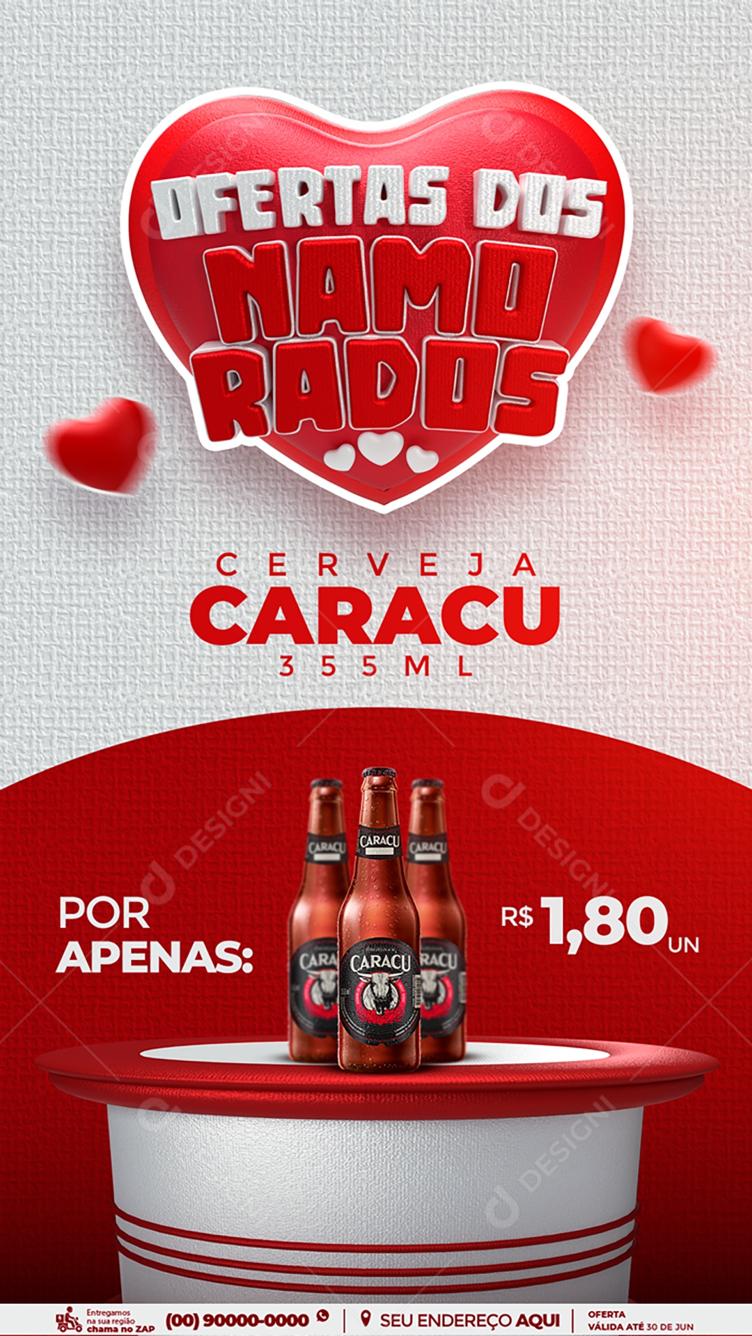 Story Ofertas Dos Namorados Promoção Cerveja Caracu Social Media PSD Editavel