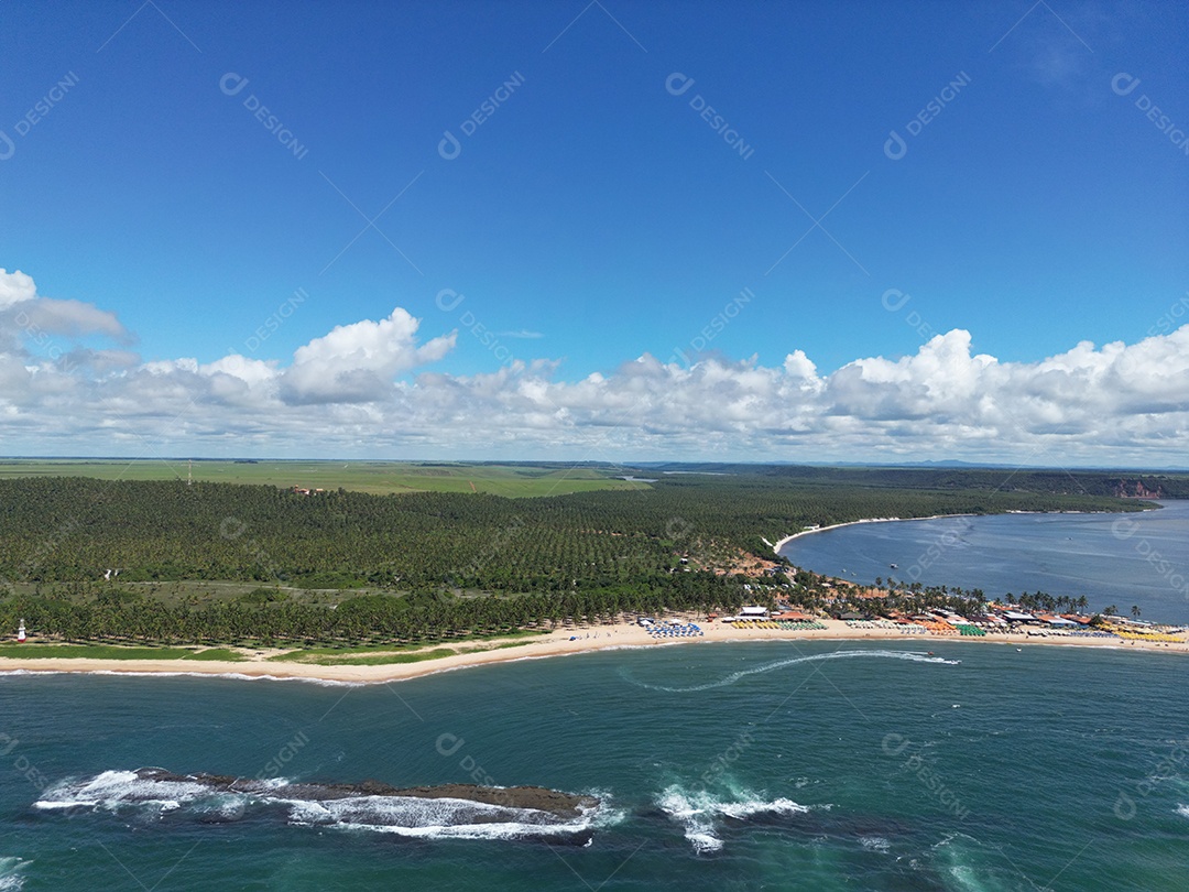 Praia do gunga com vista aerea