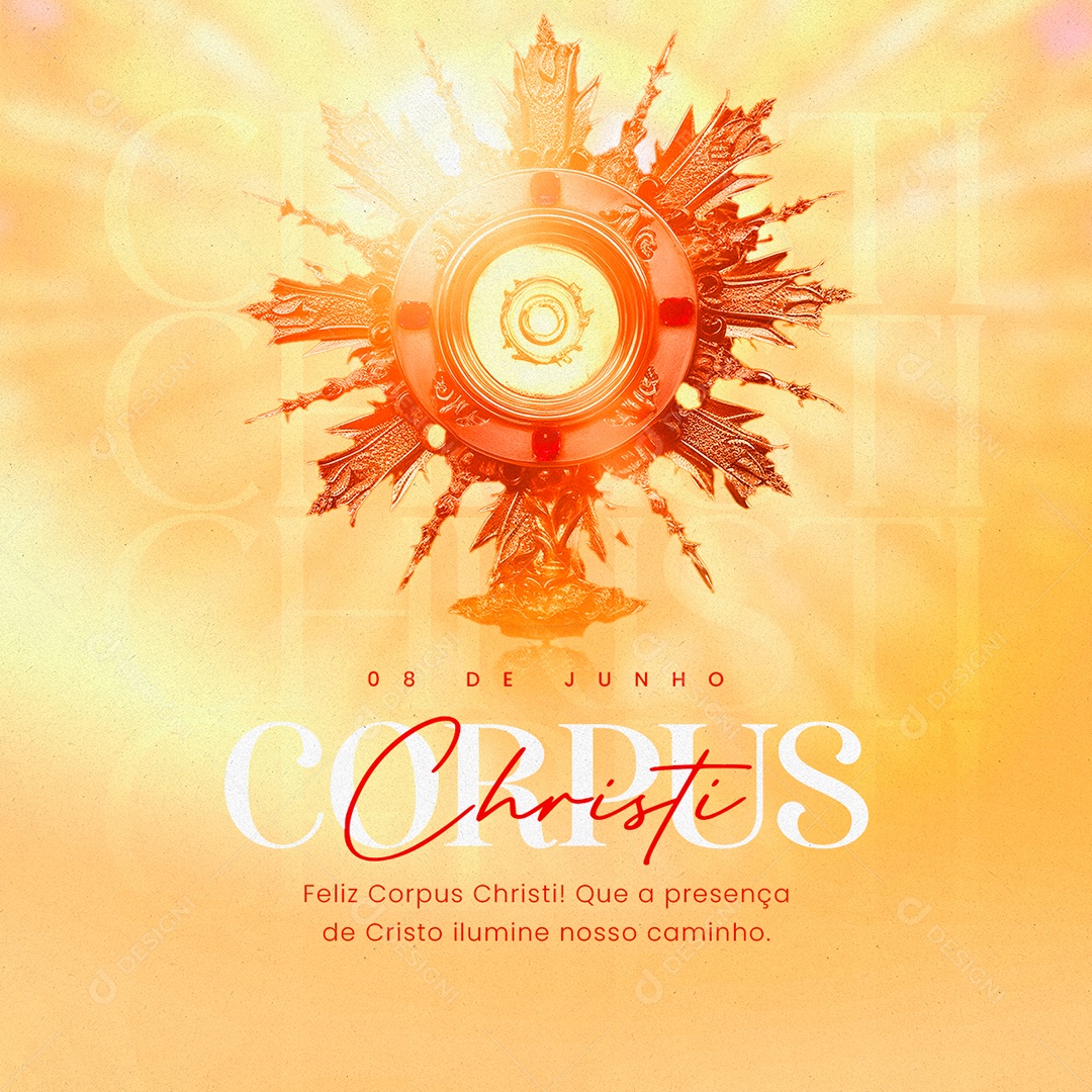 Feliz Corpus Christi Que A Presença De Cristo Ilumine Nosso Caminho Social Media PSD Editável