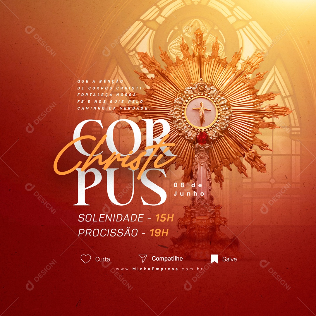 Que A Benção De Corpus Christi Fortaleça Nossa Fé Corpus Christi Informativo Social Media PSD Editável