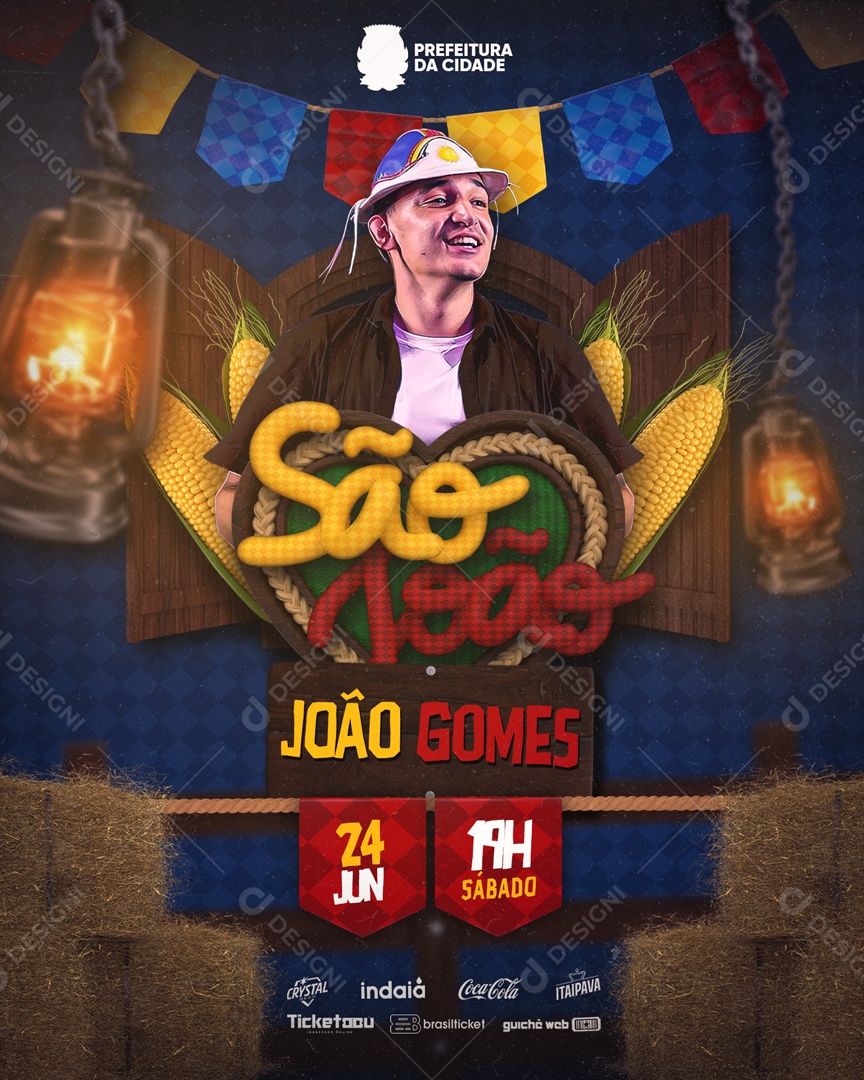 São João Flyer João Gomes Social Media PSD Editável