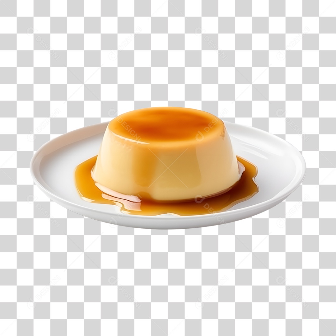 Delicioso Prato Com Pudim PNG Transparente