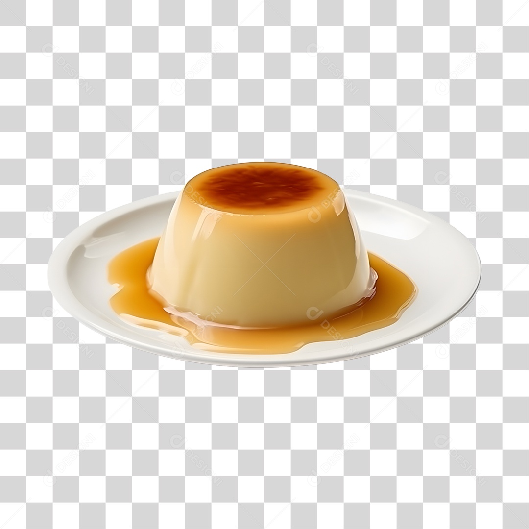 Delicioso Prato Com Pudim PNG Transparente