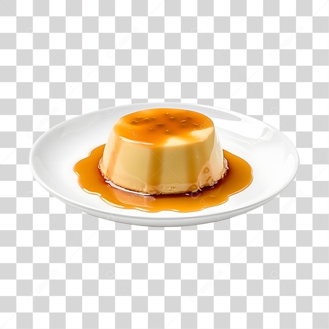 Delicioso Prato Com Pudim PNG Transparente
