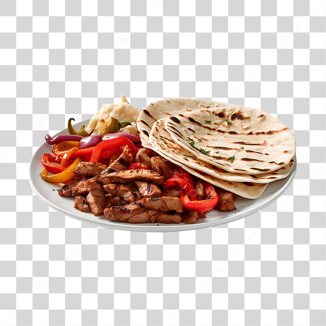 Prato Com Panquecas Carene E Salada PNG Transparente