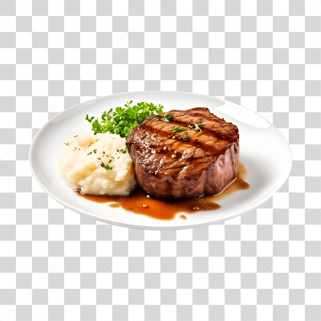 Prato De Comida Arroz Com Carne PNG Transparente