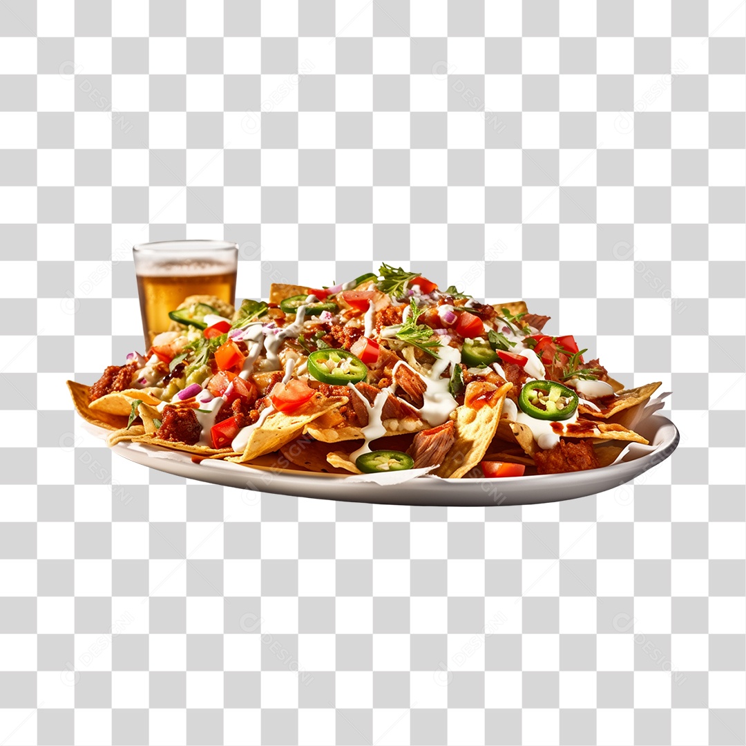 Comida Típica Nachos Com Copo De Cerveja  PNG Transparente