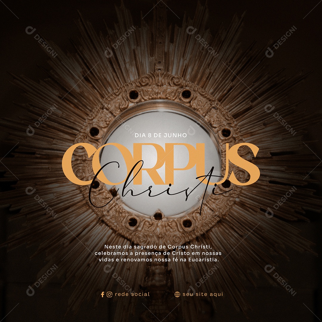 8 de Junho Corpus Christi Social Media PSD Editável