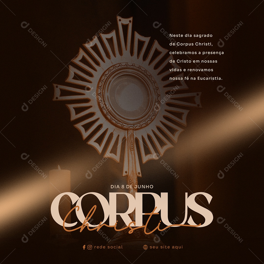 8 de Junho Corpus Christi Social Media PSD Editável