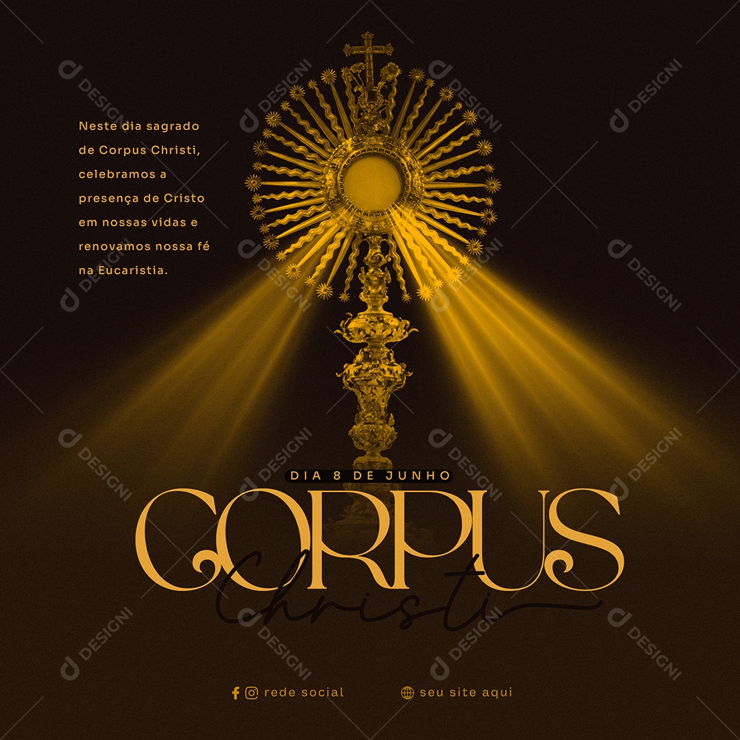 8 de Junho Corpus Christi Social Media PSD Editável