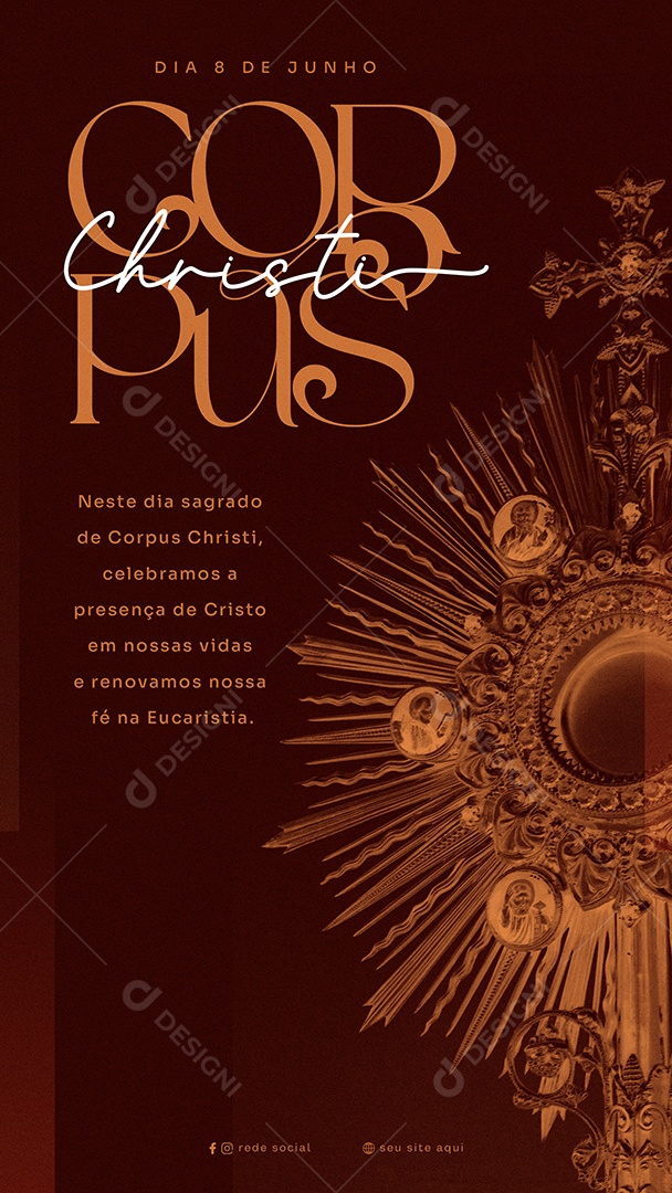 Story 8 de Junho Corpus Christi Social Media PSD Editável