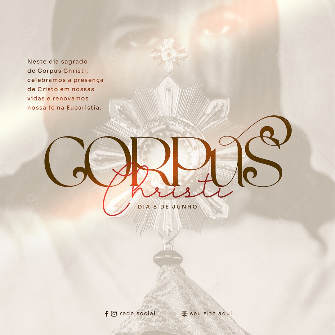 8 de Junho Corpus Christi Social Media PSD Editável