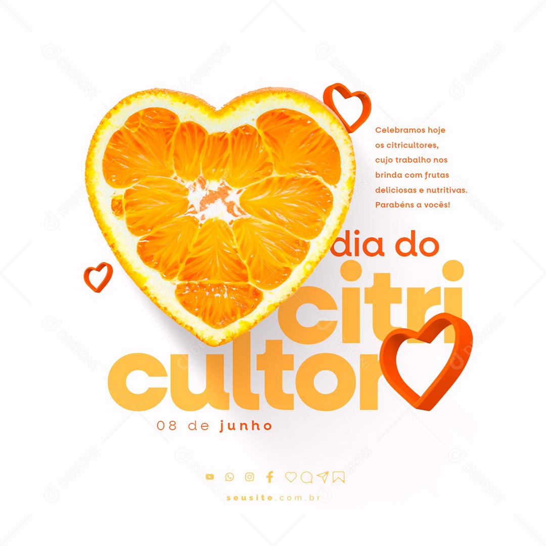 Celebramos Hoje os Citricultores 8 De Junho Dia Do Citricultor Social Media PSD Editável