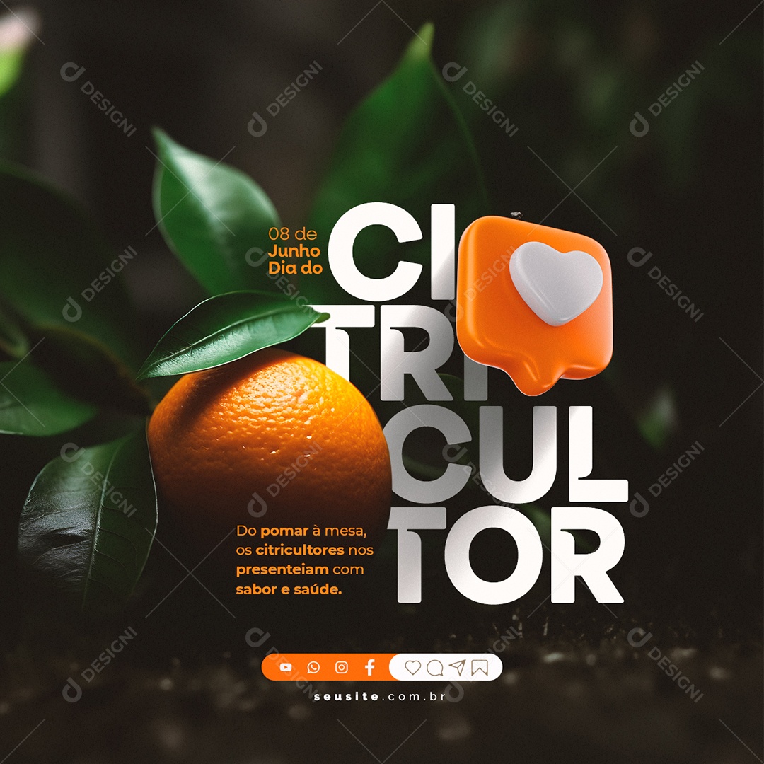 Do Pomar À Mesa Dia Do Citricultor 8 De Junho Social Media PSD Editável
