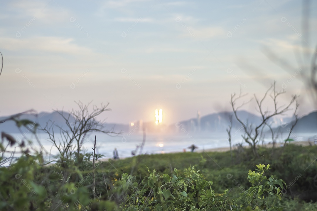 Balneário camboriu ao fundo com a luz do sol