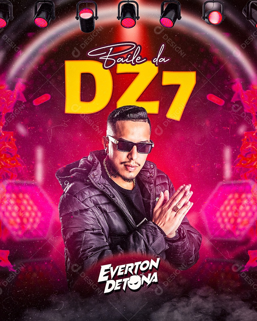 Baile Da DZ7 Flyer DJ Everton Detona Social Media PSD Editável