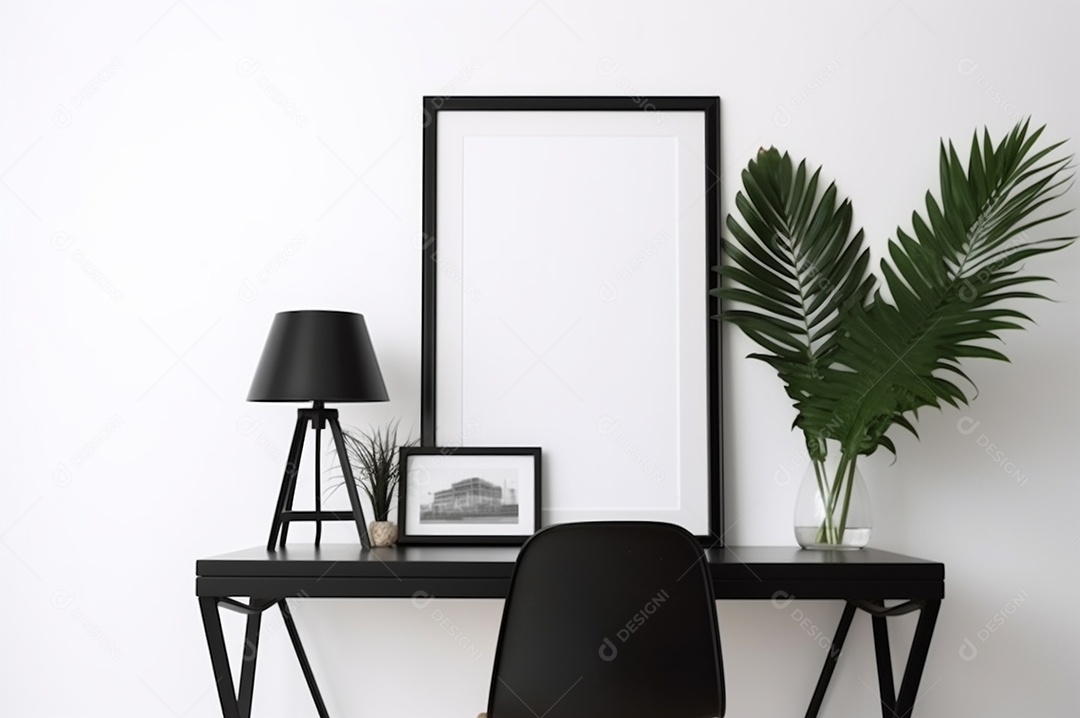 Moldura preta vertical vazia