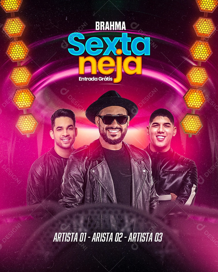 Sextaneja Entrada Grátis Flyer Social Media PSD Editável