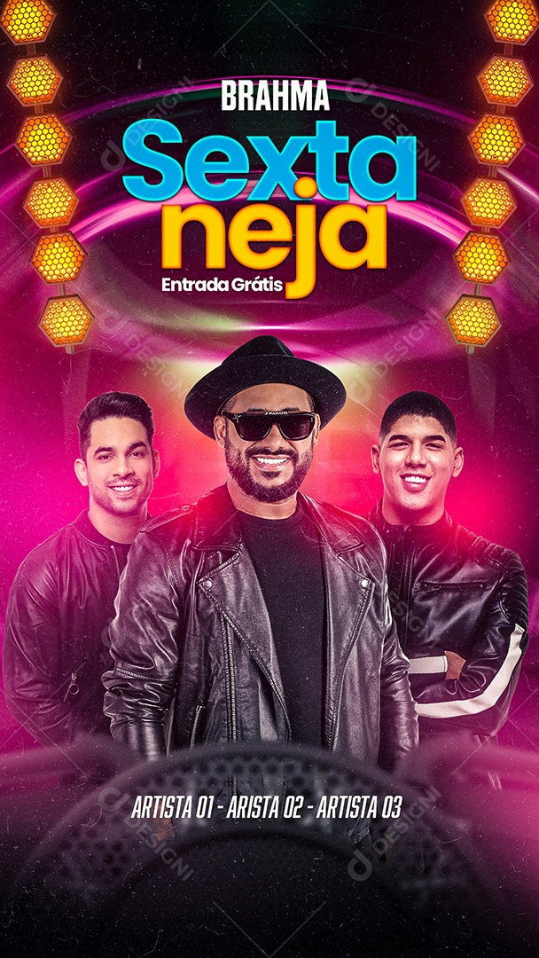 Story Sextaneja Entrada Grátis Flyer Social Media PSD Editável