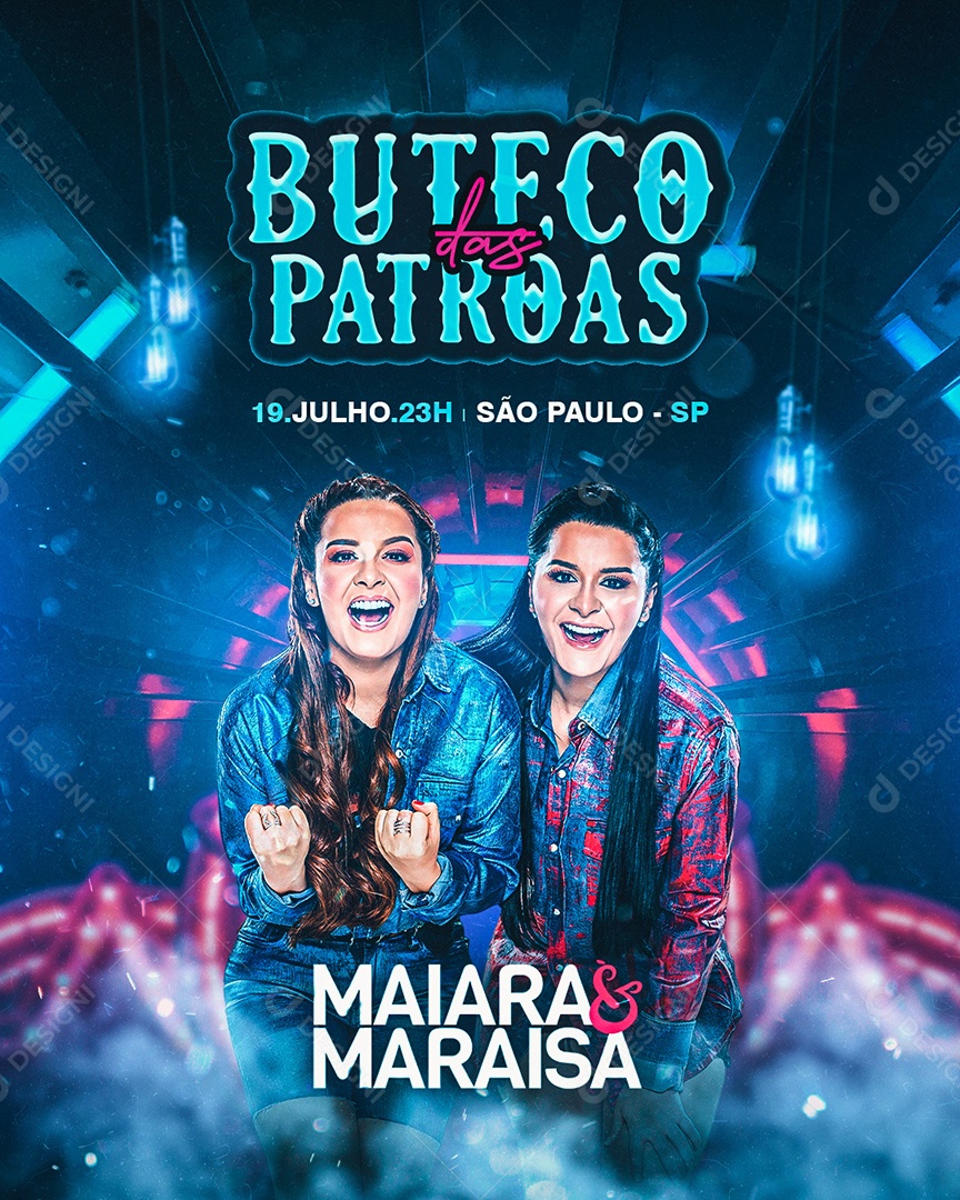 Buteco Das Patroas Flyer Maiara & Maraisa Social Media PSD Editável