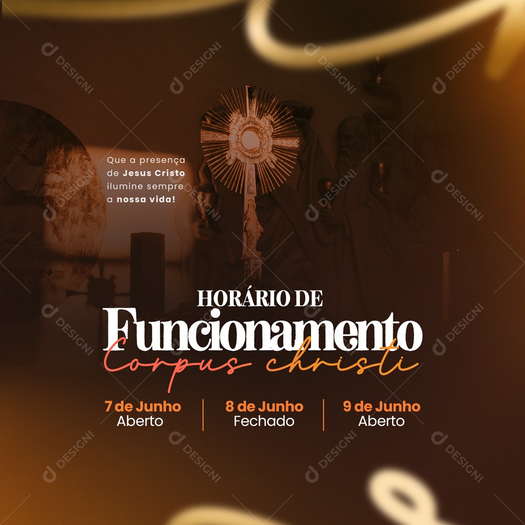 Social Media Horário De Funcionamento Corpus Christi PSD Editável
