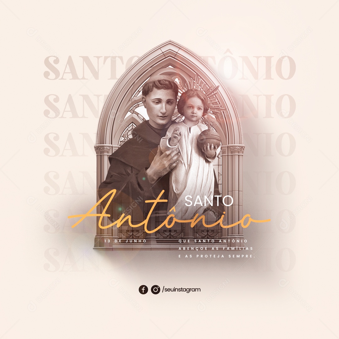 Social Media Dia De Santo Antônio 13 De Junho PSD Editável