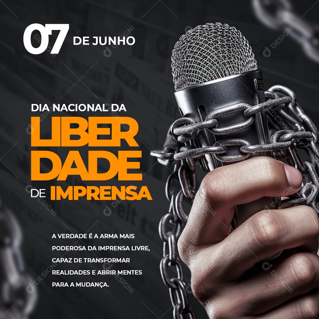 Dia Nacional Da Liberdade De Imprensa 07 De Junho Social Media PSD Editável
