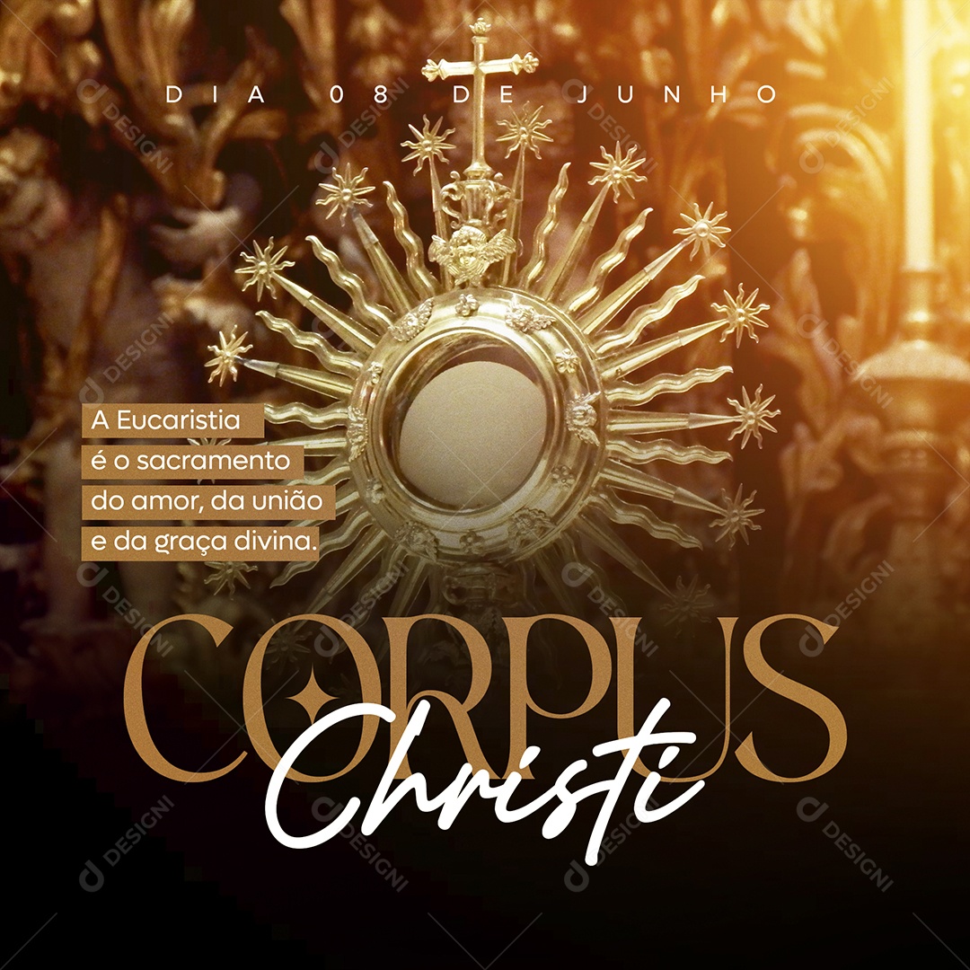 Social Media Eucaristia é o Sacramento Corpus Christi PSD Editável