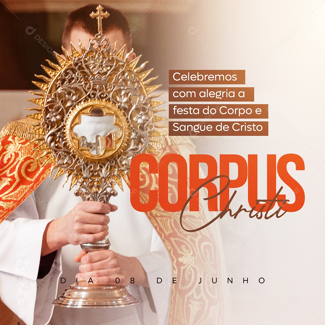 Celebramos Com Alegria Corpus Christi Social Media PSD Editável