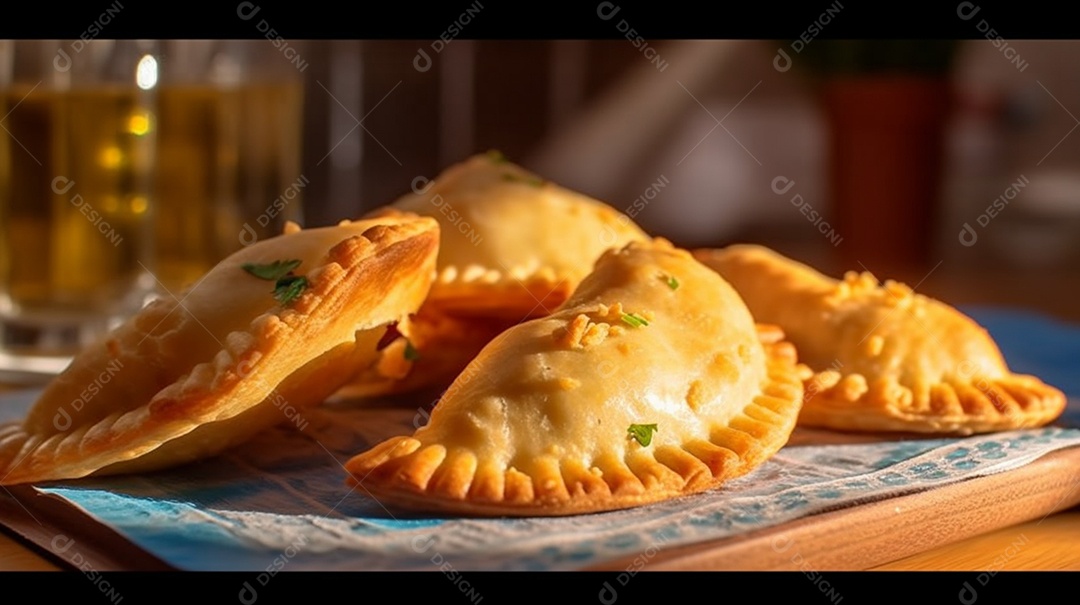 Deliciosos pasteis assados sobre a mesa