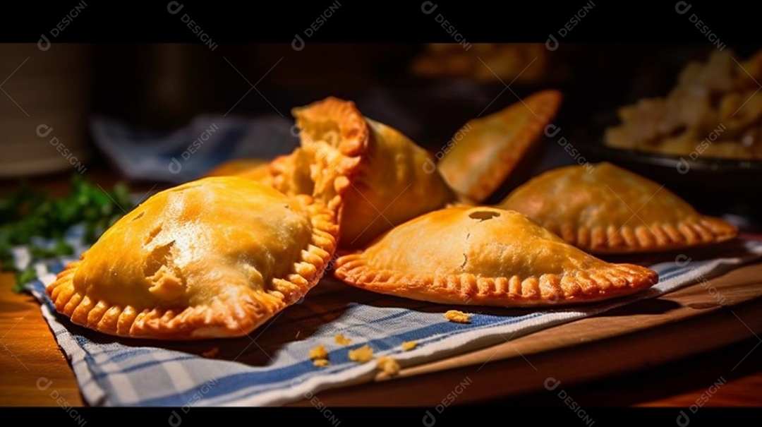 Deliciosos pasteis assados sobre a mesa