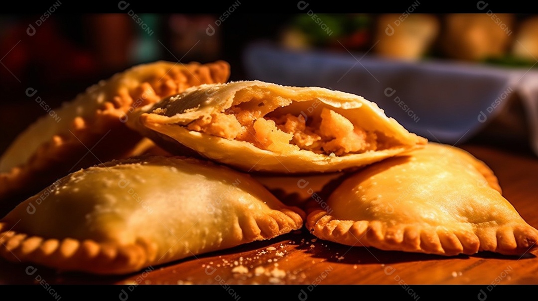 Deliciosos pasteis de forno recheados sobre a mesa